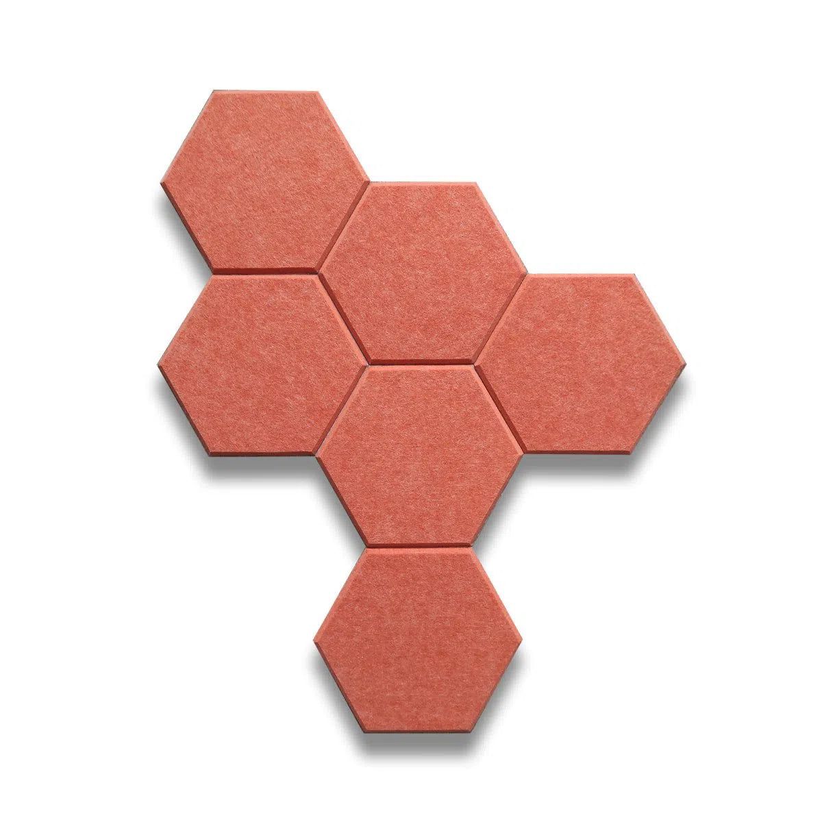 HEXA Acoustic 3D Felt PET Wall Panels set on white backgrouund ORANGE DecorMania.eu